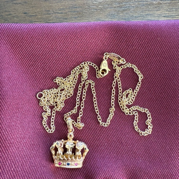 Dolce & Gabbana Other - Dolce & Gabbana 18kt Gold Crown Necklace with Rubies & Sapphire